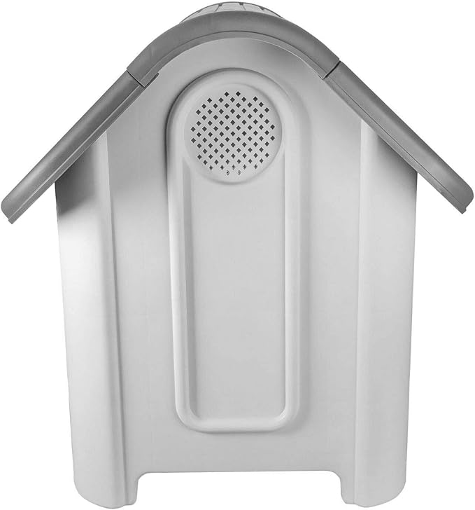 Mighty Plastic Dog Cat Kennel House Weatherproof For Indoor And Outdoor Pet Shelter Grey