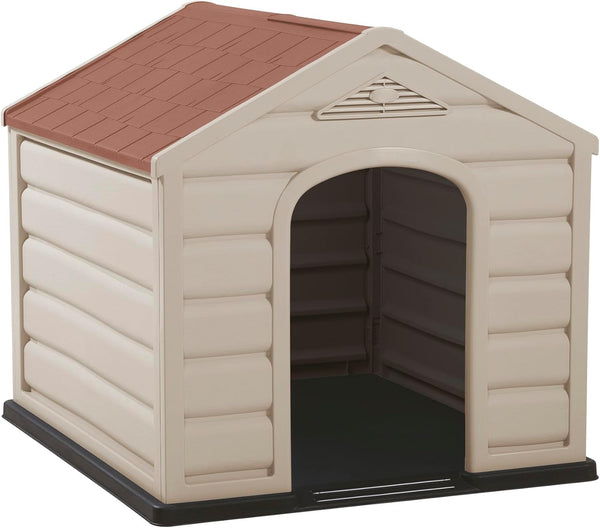 Garden Store Direct Dog Kennel House Shelter Weather & Water Resistant, Easy Assembly, with Two Sizes (Terracotta Roof, Small)