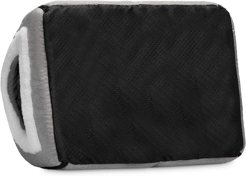 Hollypet Cat Bed Small Dog Bed, 2-in-1 Foldable Linen Pet Beds for Cats and Small Dogs, Cat Cave Indoor Outdoor, Grey