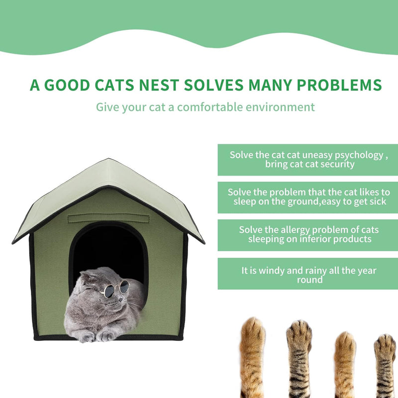 Pet Outdoor Villa - Waterproof & Rainproof Dog & Cat House, Collapsible & Foldable Pet Shelter