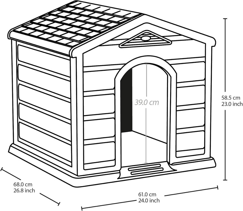 Garden Store Direct Dog Kennel House Shelter Weather & Water Resistant, Easy Assembly, with Two Sizes (Terracotta Roof, Small)