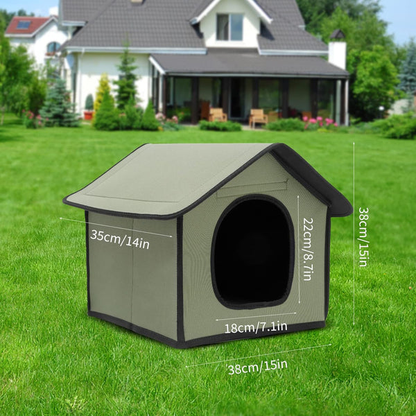 Pet Outdoor Villa - Waterproof & Rainproof Dog & Cat House, Collapsible & Foldable Pet Shelter