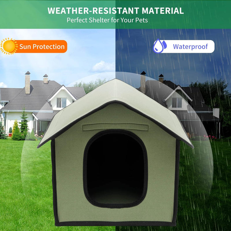 Pet Outdoor Villa - Waterproof & Rainproof Dog & Cat House, Collapsible & Foldable Pet Shelter
