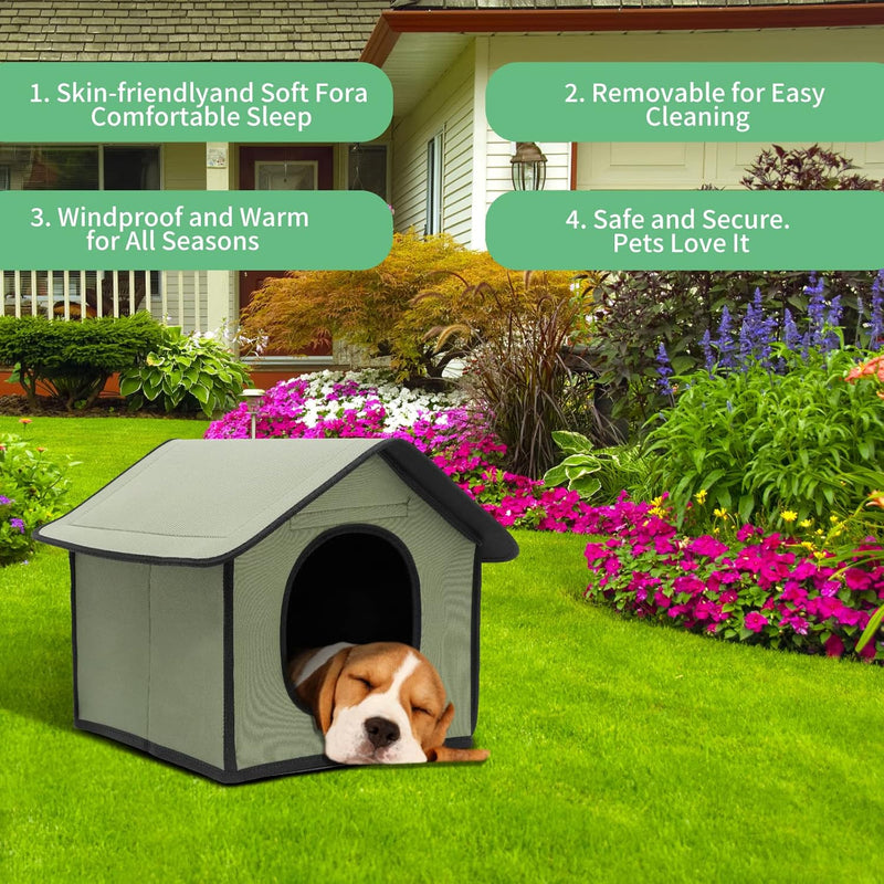 Pet Outdoor Villa - Waterproof & Rainproof Dog & Cat House, Collapsible & Foldable Pet Shelter