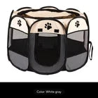 Foldable cats, dog kennels, cats, dogs, delivery rooms, pets, octagonal cages, breathable fences, tents, claw-resistant (GREY)