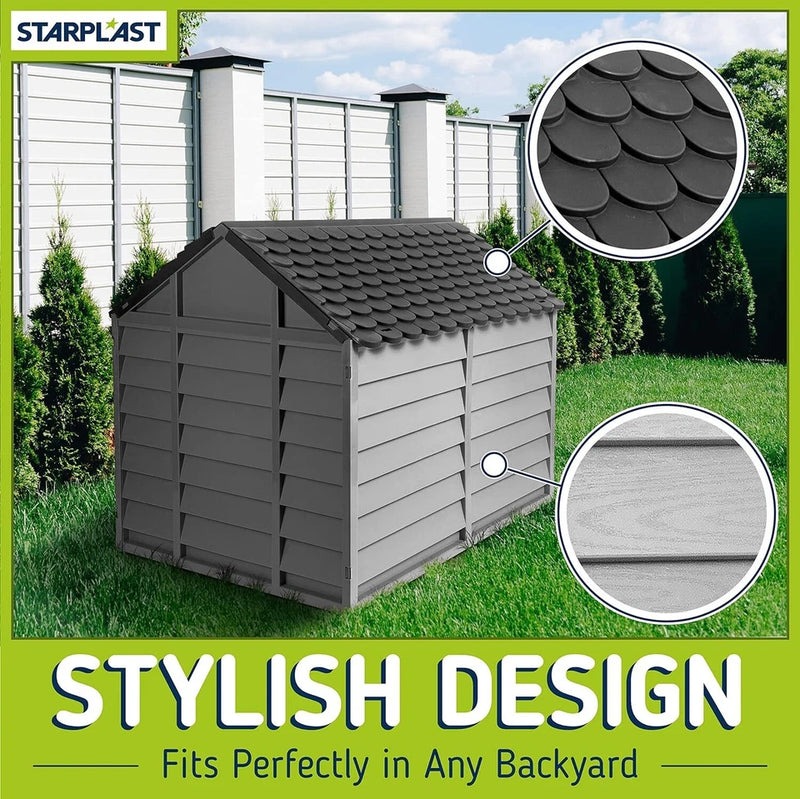 Garden Store Direct New Dog Kennel Shelter in Grey Tone, Two Styles Available (Large)