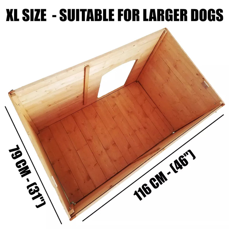 Extra Large Outdoor Dog Kennel Winter Pet House Shelter Wooden Animal Hut