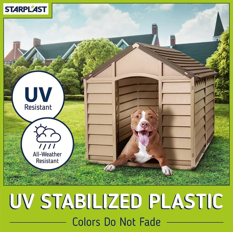 Starplast Large Heavy Duty Plastic Dog Kennel Pet Shelter PLASTIC DURABLE OUTDOOR